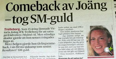 Trelleborgs Allehanda intervju med Victoria Joäng, IFK Lund